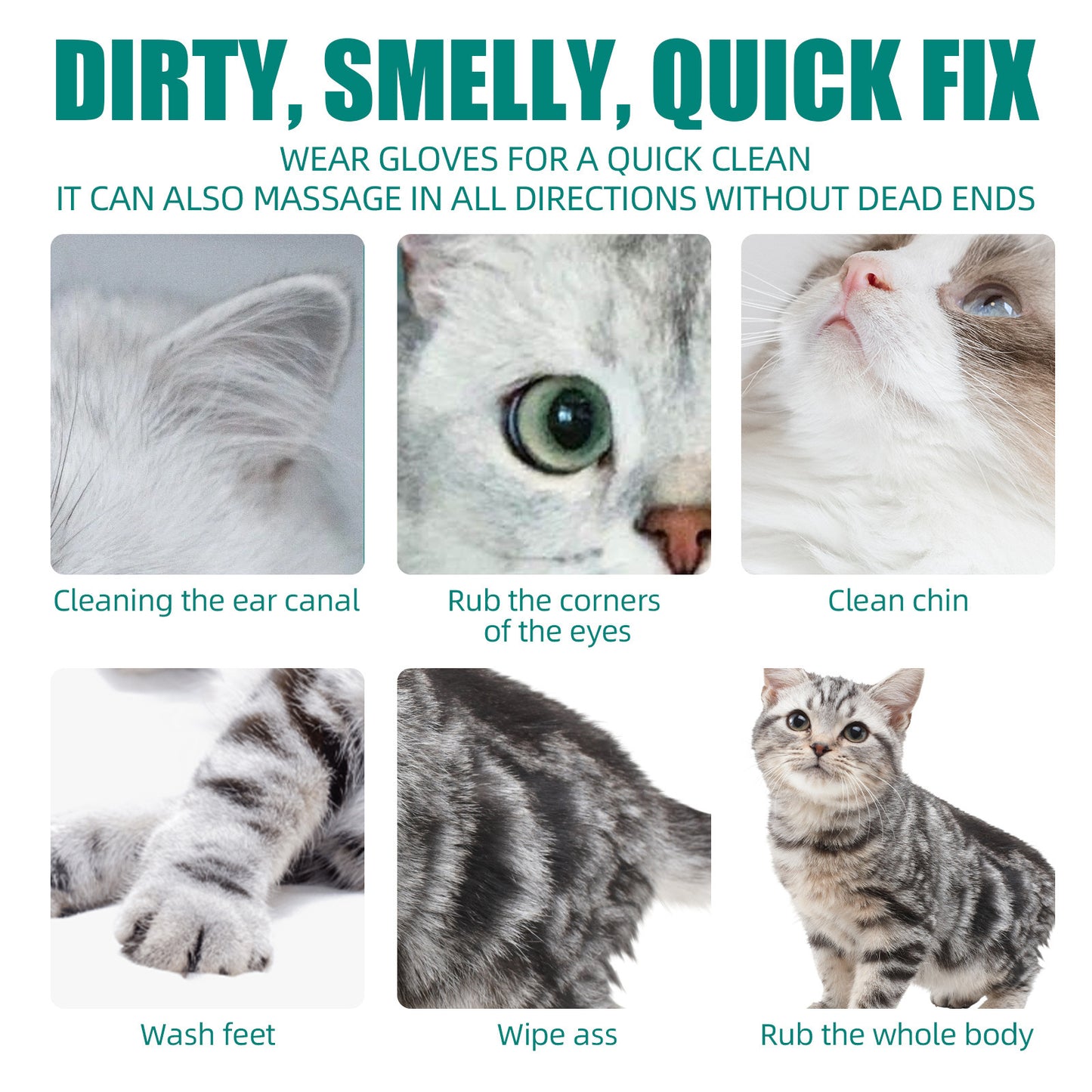 Sanfte Reinigungshandschuhe für die tägliche Haustierpflege