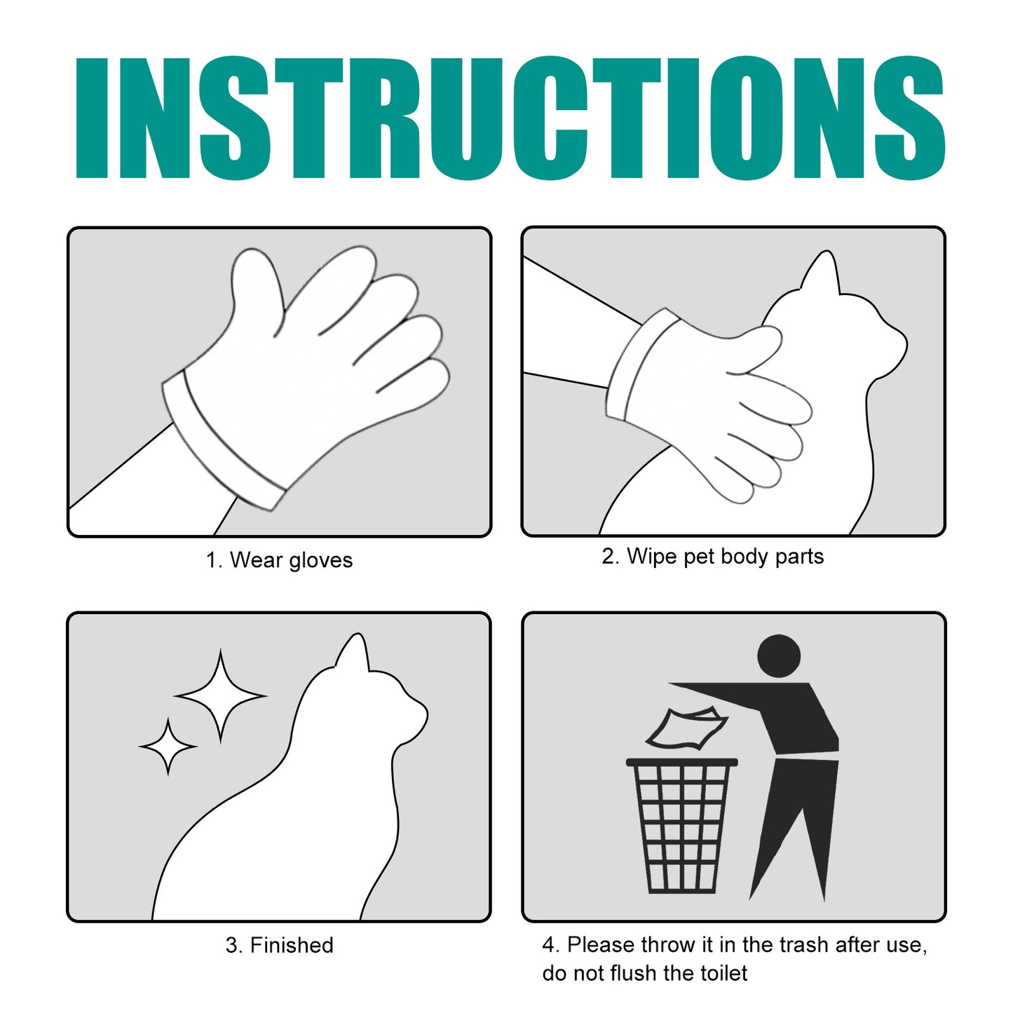 Sanfte Reinigungshandschuhe für die tägliche Haustierpflege