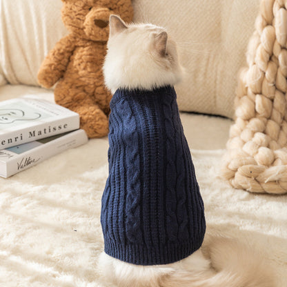 Lässiger, einfarbiger Haustierpullover – warm & fusselfrei für Katzen